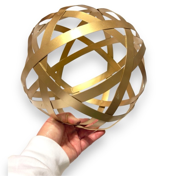 11.5” Modern Gold Brass Metal Orb Sphere Ball - Picture 4 of 11